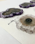 Unique Amethyst, Quartz & Agate Stalactite Slices Set - Natural Crystal for Handmade Jewelry - STS0011