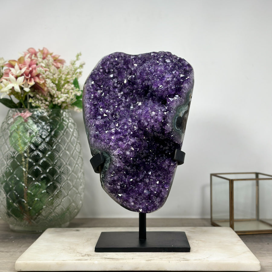 XXL Amethyst Specimen with Jasper Shell and Salactite Formations - AWS1435