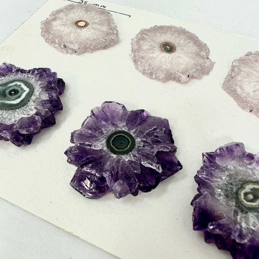 High-Quality Amethyst Stalactite Slices for Jewelers - Wholesale Bulk Pack - STS0029