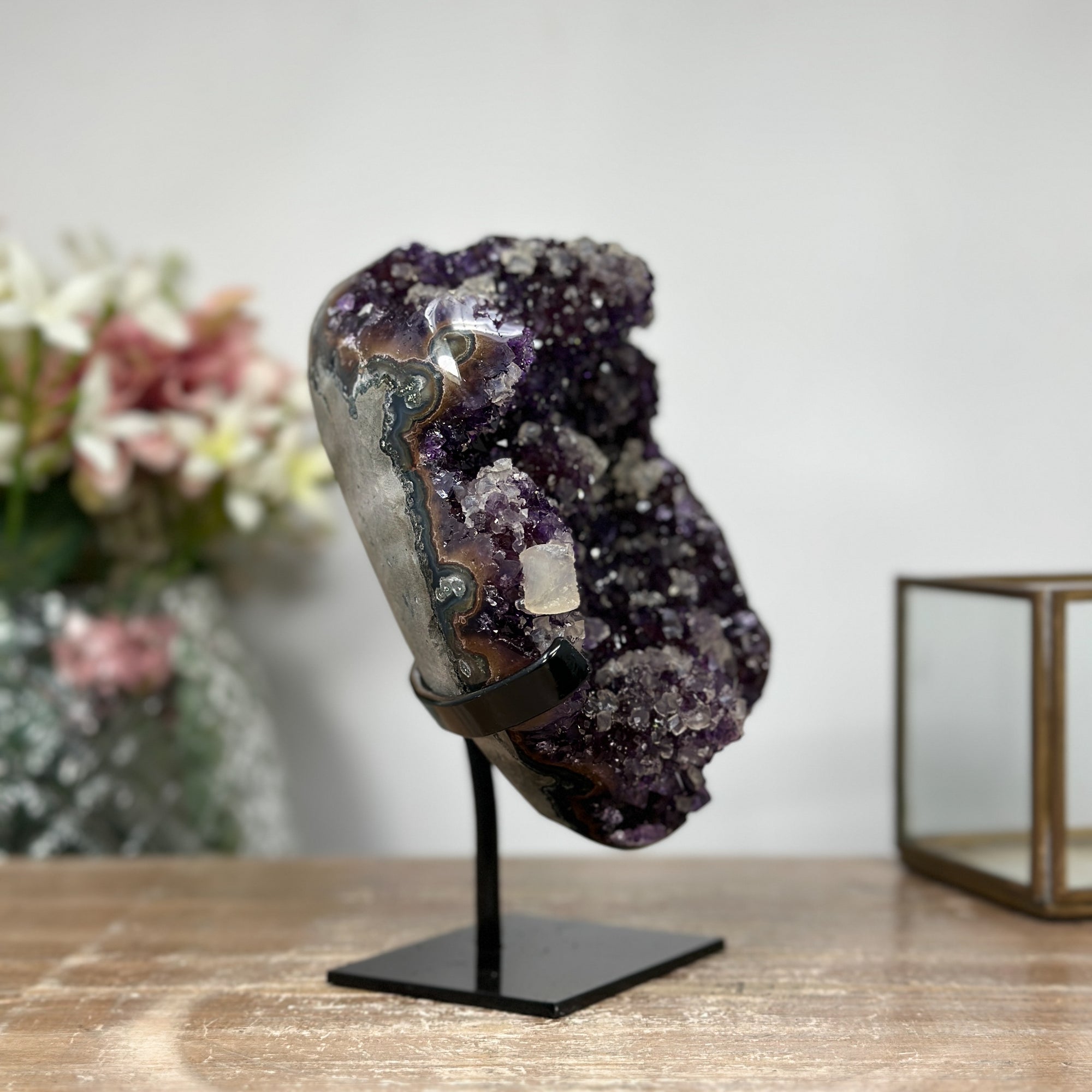 Beautiful Rare Amethyst &amp; Calcite Crystal Specimen from Uruguay - MWS0948