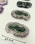 Unique Amethyst & Green Jasper Stalactite Slices Set - Natural Crystal for Handmade Jewelry - STS0030