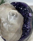 Huge Natural Calcite Spcimen on A Grade Amethyst Cluster - CBP1069