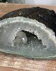 Natural Quartz & Green Jasper Stone Geode: A Tranquil Addition for Harmony and Decor - AMGE0171