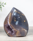 Natural Agate & Amethyst Stone FLame Carving - FST0086