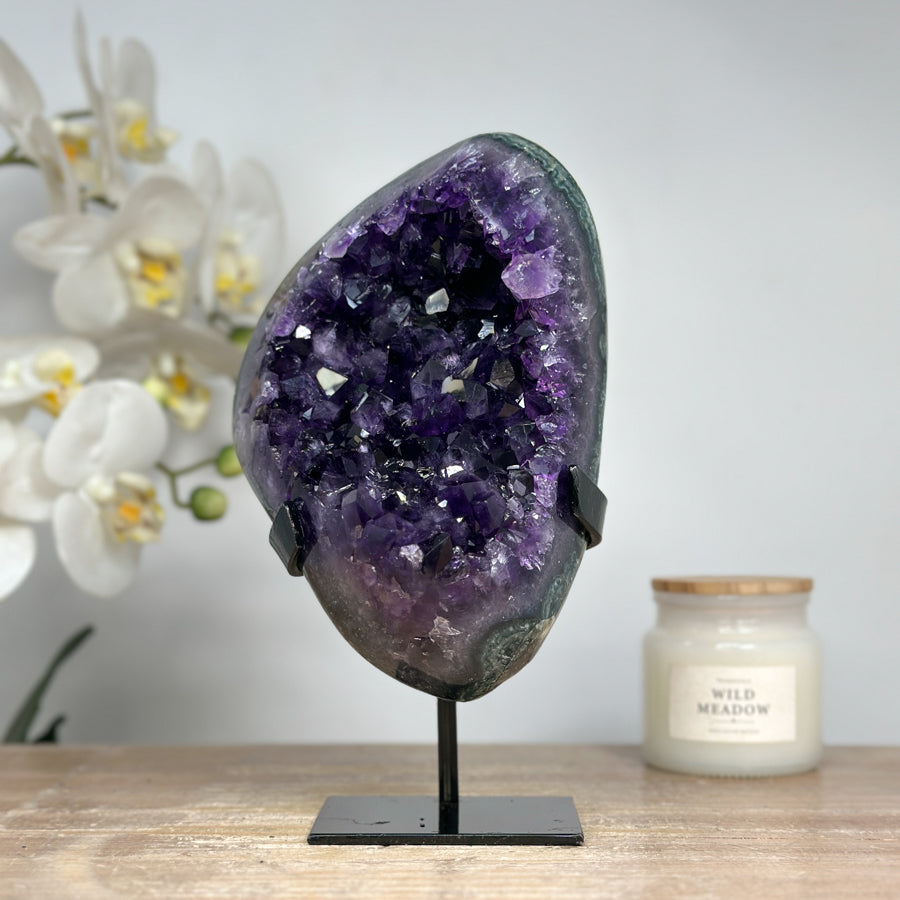 Beautiful Amethyst Crystal Cluster with Green Jasper Matrix - MWS1723