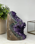 Gorgeous Self Standing Amethyst Stone with Agate Shell - CBP1015