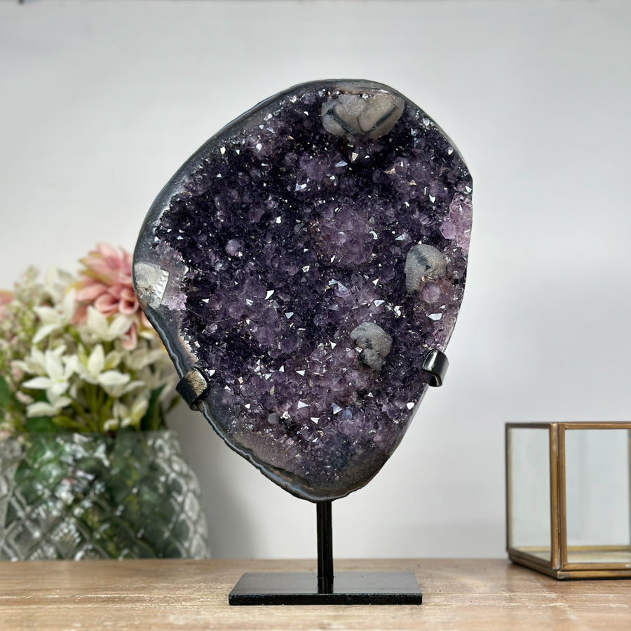 Outstanding Natural Amethyst, Agate &amp; Calcite Cluster - MWS1060