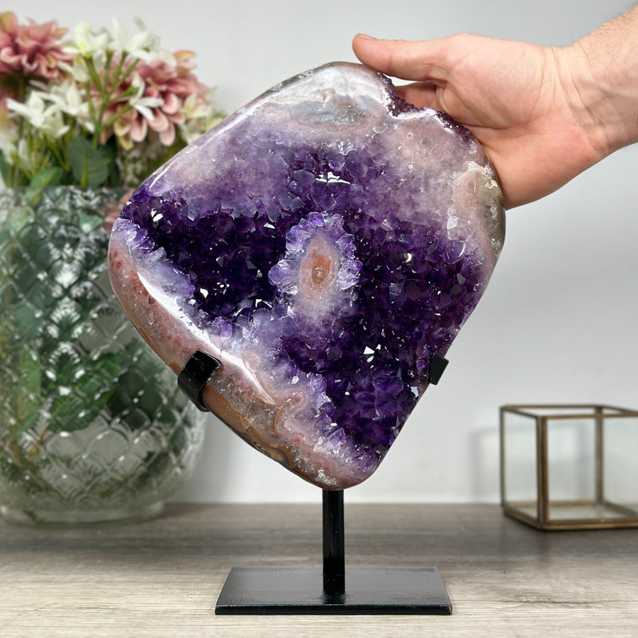 Stunning Large Amethyst &amp; Pink Jasper Specimen - MWS1233