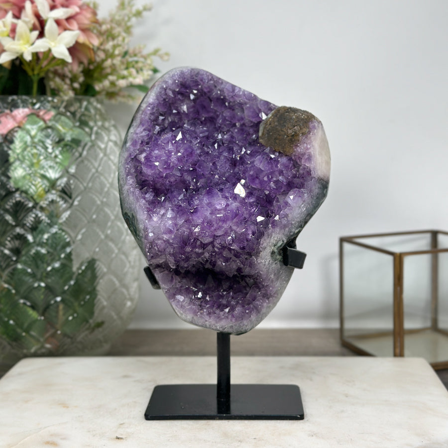 Natural Amethyst Stone Crystal with Calcite Formation - Unique Decorative Piece - MWS0895