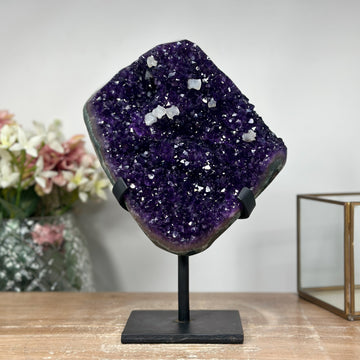 AAA Grade Amethyst & Green Jasper Crystal, Stand Included - AWS1305