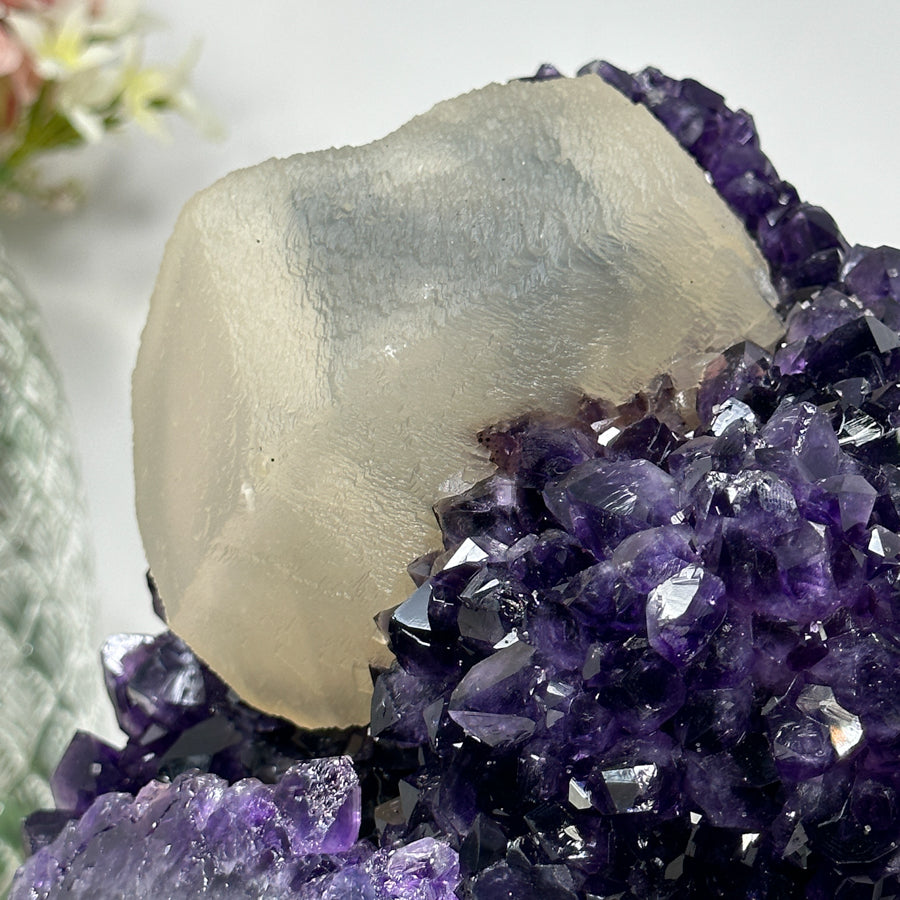 Beautiful Amethyst &amp; Calcite Specimen, Collector Grade Crystal - MWS0917