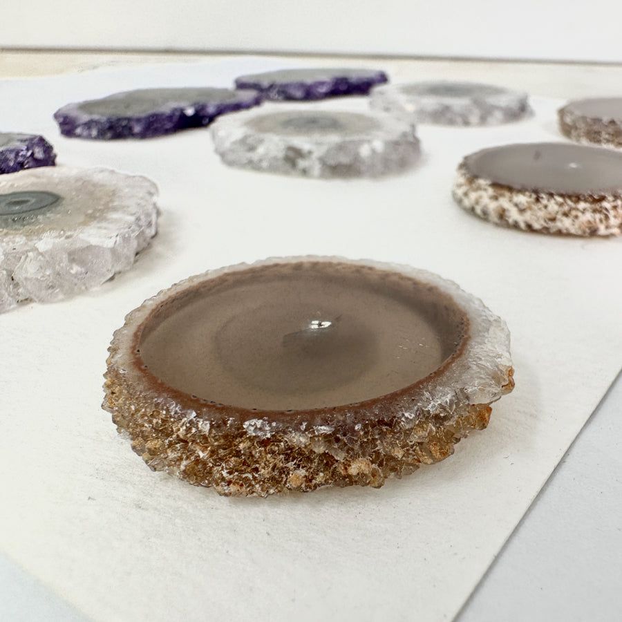 Unique Amethyst, Quartz &amp; Agate Stalactite Slices Set - Natural Crystal for Handmade Jewelry - STS0011