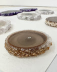 Unique Amethyst, Quartz & Agate Stalactite Slices Set - Natural Crystal for Handmade Jewelry - STS0011