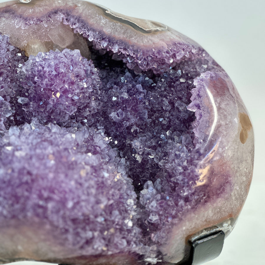 XXL Natural Amethyst Specimen with Stunning Calcite Crystals and Pink Shell - MWS0803