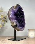 A Grade Natural Amethyst Geode, Metalic Stand Included - MWS1661