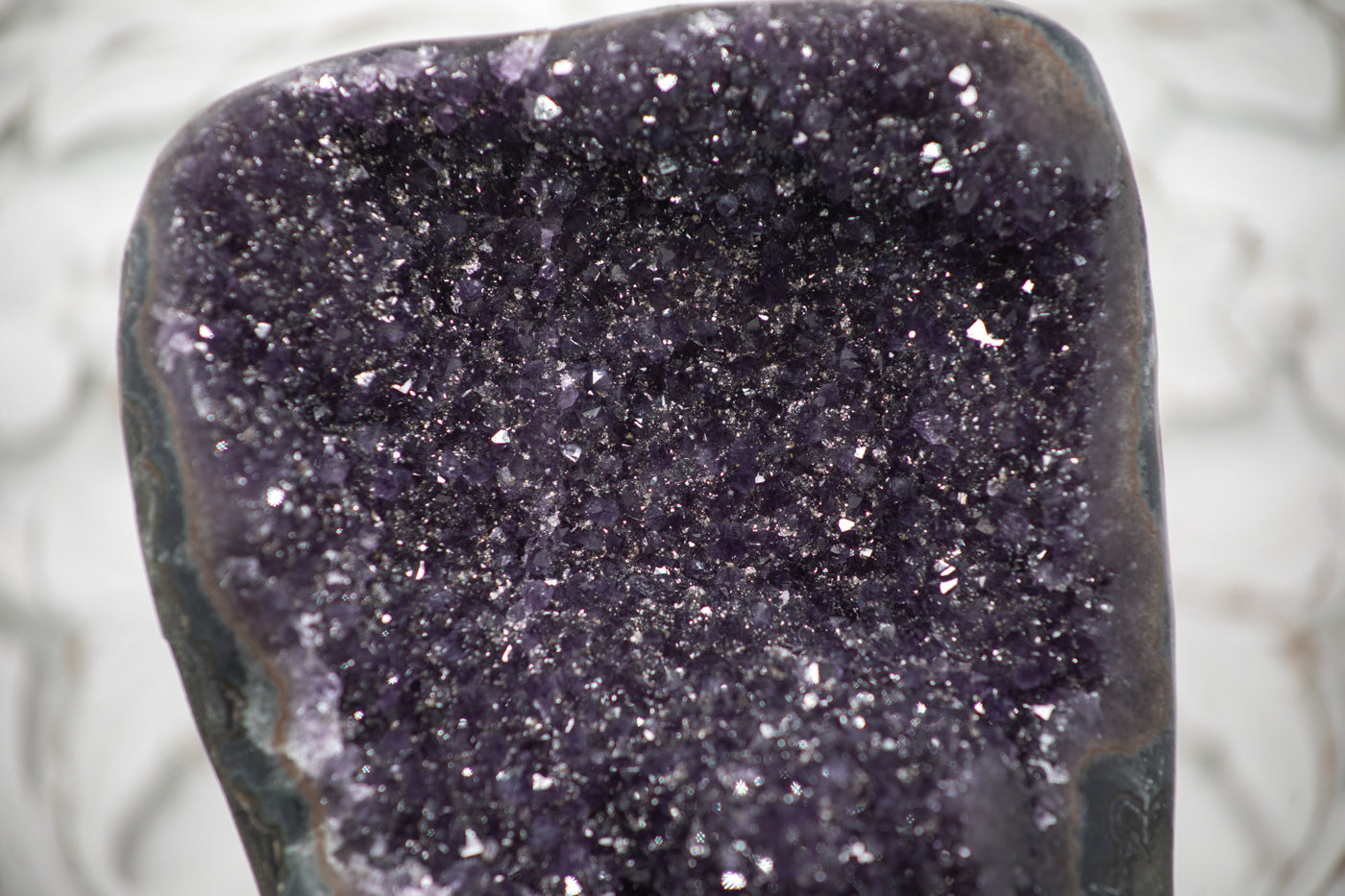 Amethyst with Hematite &amp; Druzzy Quartz - Energize and Balance Your Space - MWS0333