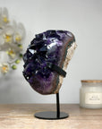 AAA Grade Natural Amethyst Cluster with Metal Stand - MWS1622