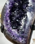 A grade Deep Purple Natural Amethyst Geode with agate Shell - MWS1601