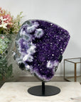 Outstanding Natural Amethyst Crystal Geode - Solid Metallic Stand Included - MWS0900