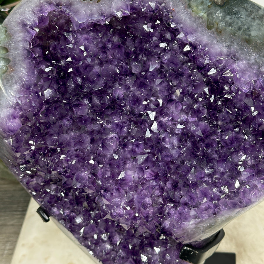 Natural Large Amethyst Cluster Geode with Shinny Crystals - AWS1417