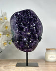 AAA Grade Natural Amethyst Cluster with Metal Stand - MWS1736