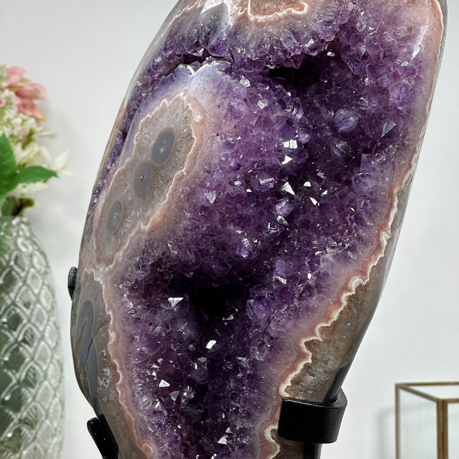 Outstaning Large Amethyst Stone with Stalactite Eyes - AWS0884