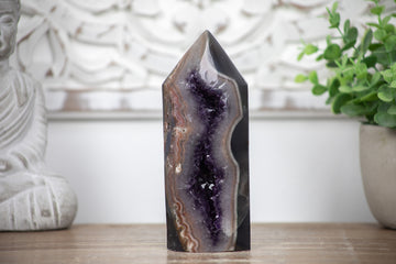 Amethyst Agate & Jasper Stone Obelisk  - STP0032