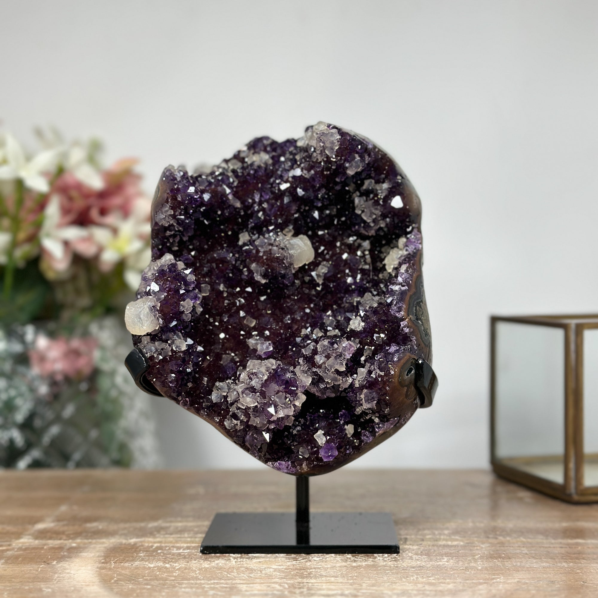 Beautiful Rare Amethyst &amp; Calcite Crystal Specimen from Uruguay - MWS0948