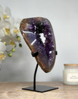 Natural Amethyst Geode with Black Hematite Formation - MWS1589