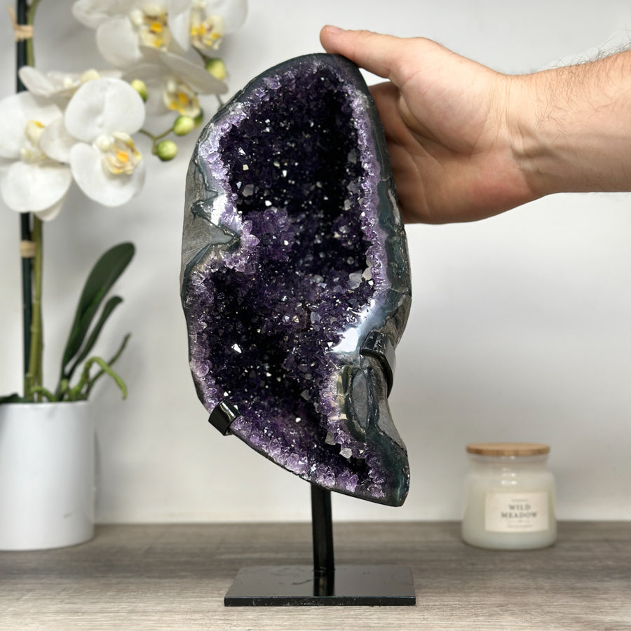 Natural Amethyst Geode with Beautiful Calcite Formations - MWS1667