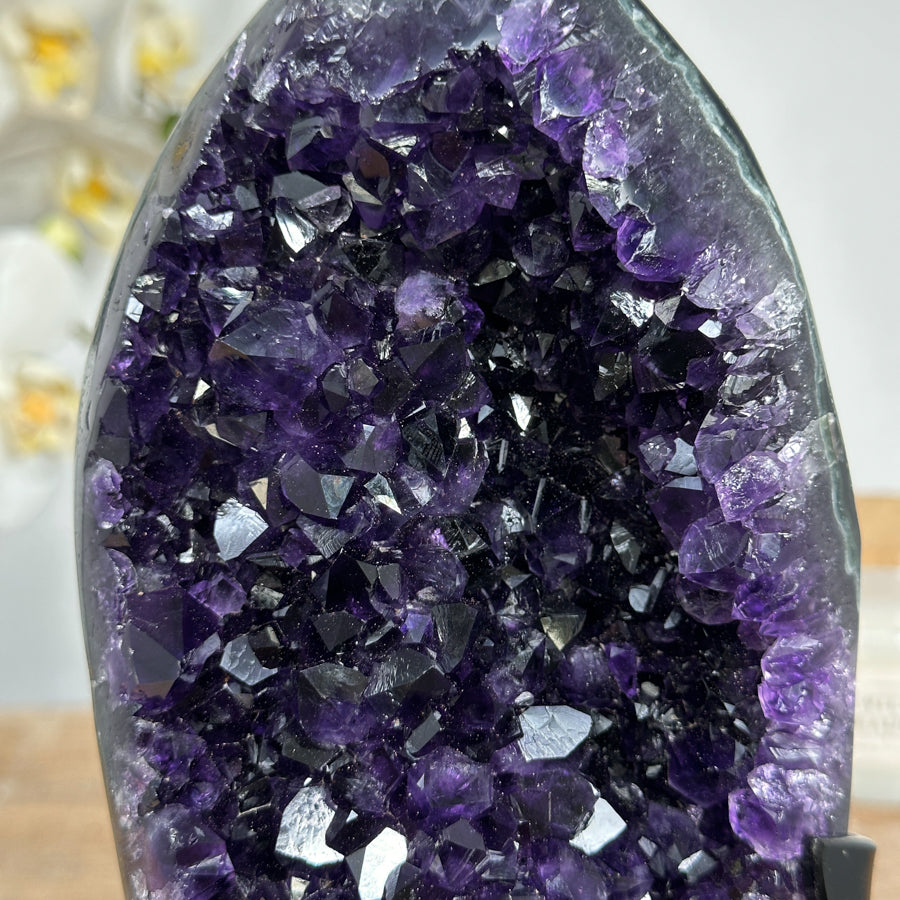 Premium Quality Amethyst Geode, Metallic Stand Included - MWS1722