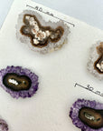 Unique amethyst & Quartz Stalactite Slices Set - Natural Crystal for Handmade Jewelry - STS0020