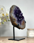 Deep Purple Amethyst Cluster with Natural Agate Shell - MWS1360