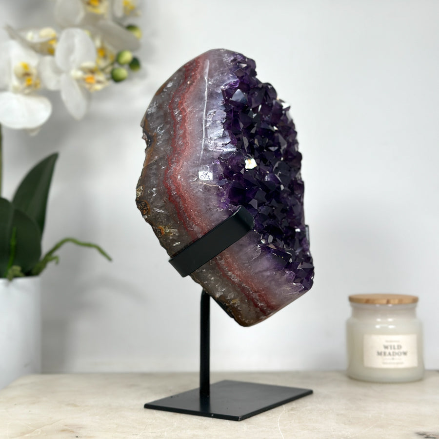 Amethyst Cluster with Red Jasper Banding - MWS1303