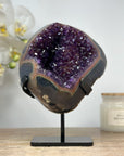 Natural Amethyst & Agate Geode, Metallic Stand Included - MWS1461