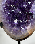 Natural Uruguayan Amethyst Geode with Handmade Metallic Stand - MWS1657