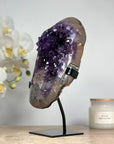 Unique Amethyst Geode with Stalactite Eyes & Deep Purple Crystals - MWS1585