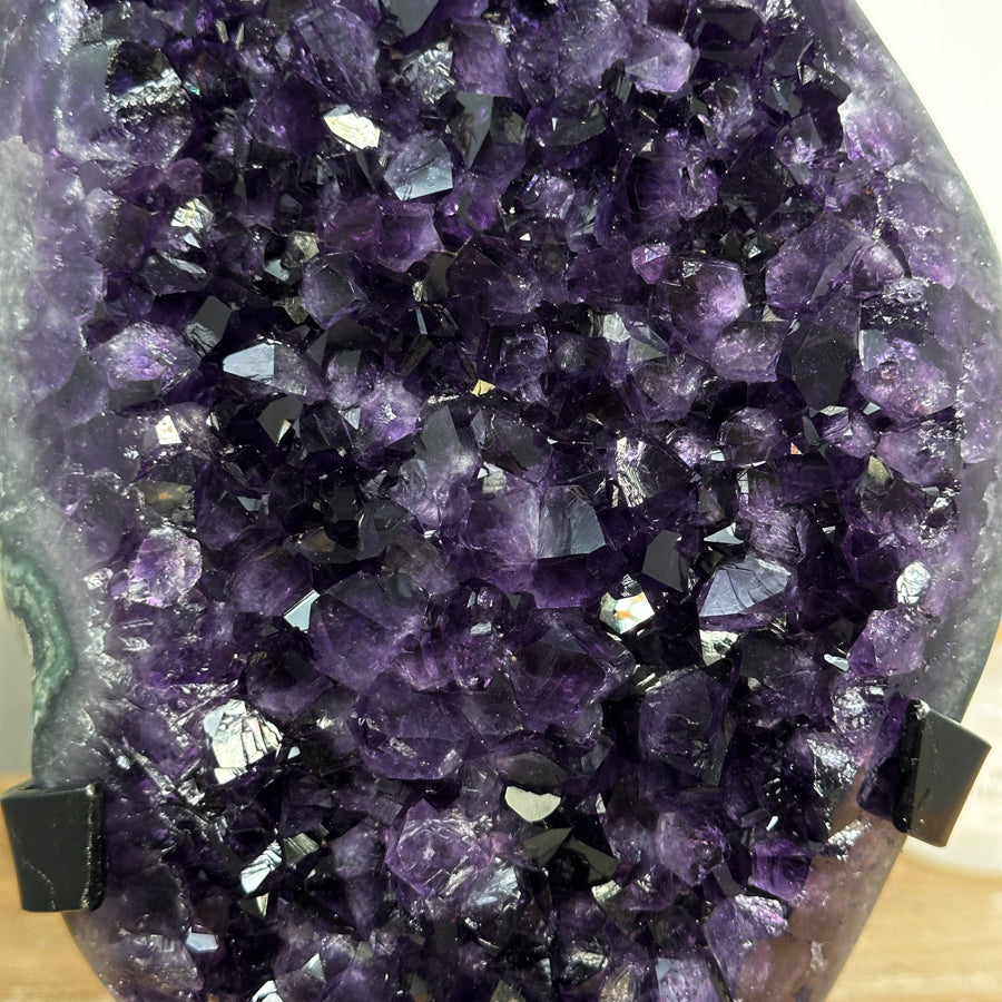 AAA Grade Natural Amethyst Cluster with Metal Stand - MWS1736