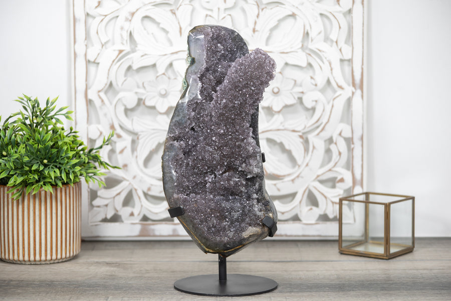 Beautiful Sugar Amethyst Crystal Clyster with Large Stalactite - MWS0131