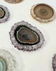 Genuine Amethyst, Agate, Quartz & Green Jasper Stalactite Slices Flat - Perfect for Crafting Unique Jewelry - STS0023