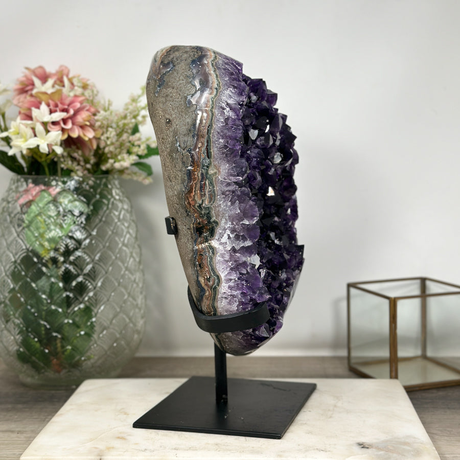 Premium Uruguayan Amethyst Geode with Large Purple Crystals – Ideal for Energy Work or Unique Gift - MWS0901