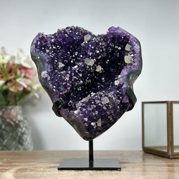 Beautiful Natural Amethyst Geode full of Calcite Inclusions, Collection Piece - MWS0984