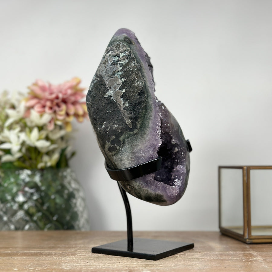 Beautiful Amethyst Geode with Unique Calcite Crystal Formation - MWS1056