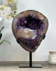 Beautiful Natural Amethyst Geode, Metal Stand Included - MWS1740