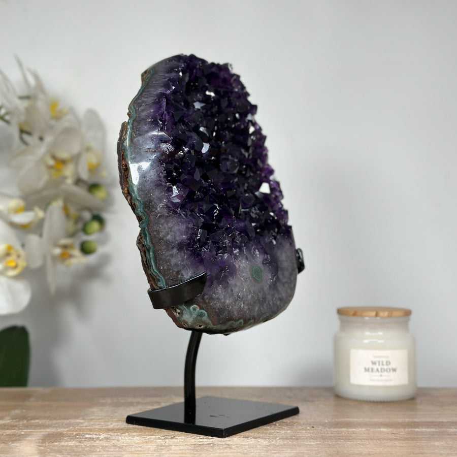 Natural Uruguayan Amethyst Cluster with Deep Purple Crystals - MWS1328