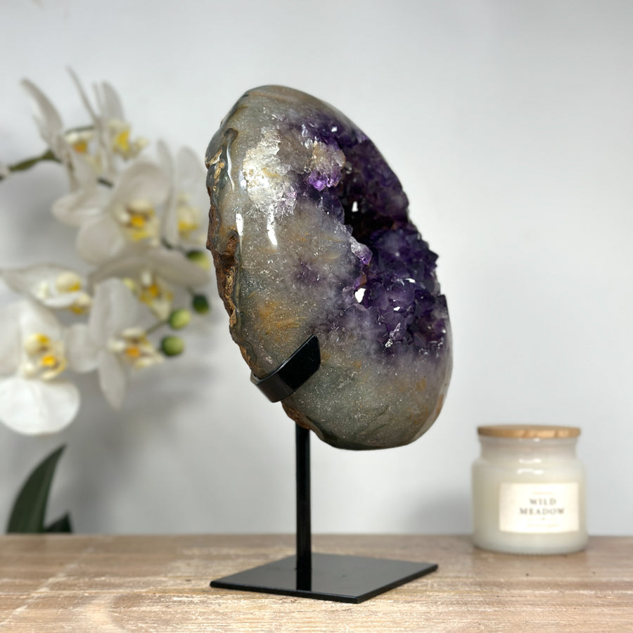 Natural urguuayan Amethyst Geode with Cuarz Shell - MWS1375