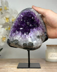 Stunning Natural Amethyts Cave with Metal Stand - MWS1698