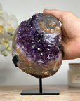 Natural Amethyst & Quartz Crystal Cluster with Stunning Yellow Banding - MWS1571