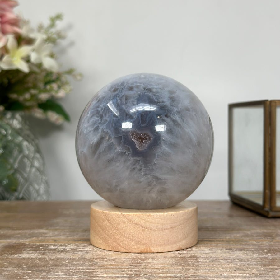 Uruguayan Crystal Sphere – Handcrafted for Spiritual Balance and Positive Energy