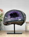 Natural Blue Agate & Amethyst Geode with Handmade Metallic Stand - MWS1552